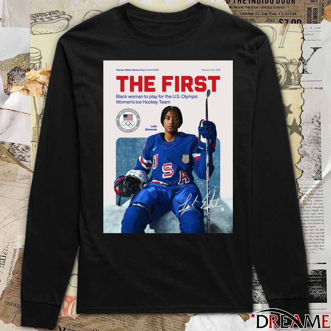 Laila Edwards The First Black Woman To Play For The U.S. Olympic Women’s Ice Hockey Team Signature Poster t-shirt