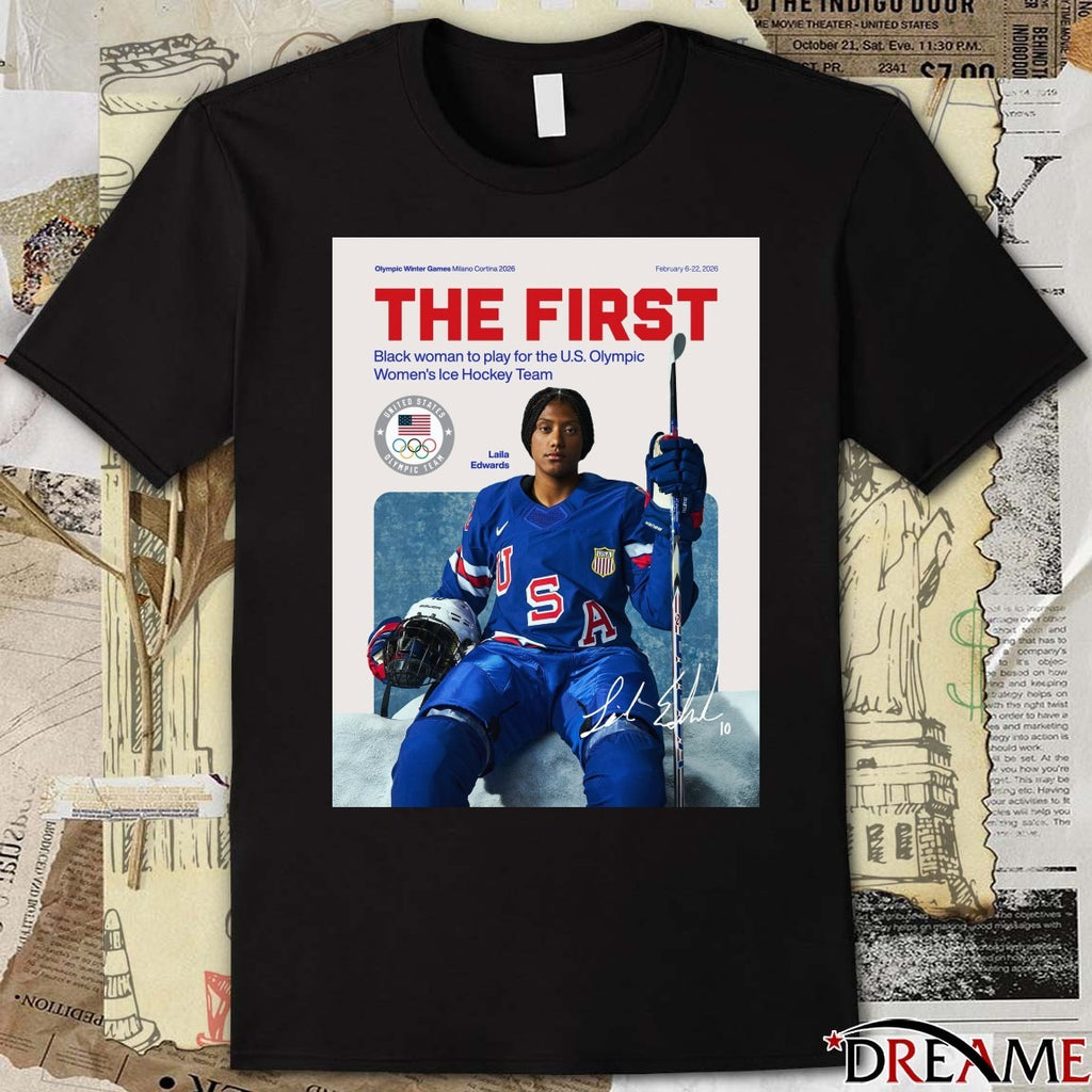 Laila Edwards The First Black Woman To Play For The U.S. Olympic Women’s Ice Hockey Team Signature Poster t-shirt