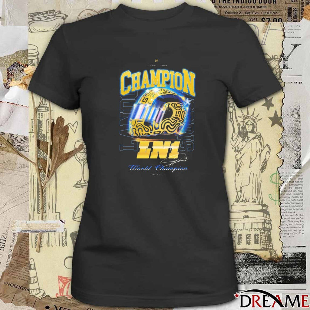 Lando Norris 2025 McLaren F1 Team 2025 Drivers’ World Champion Signature t-shirt
