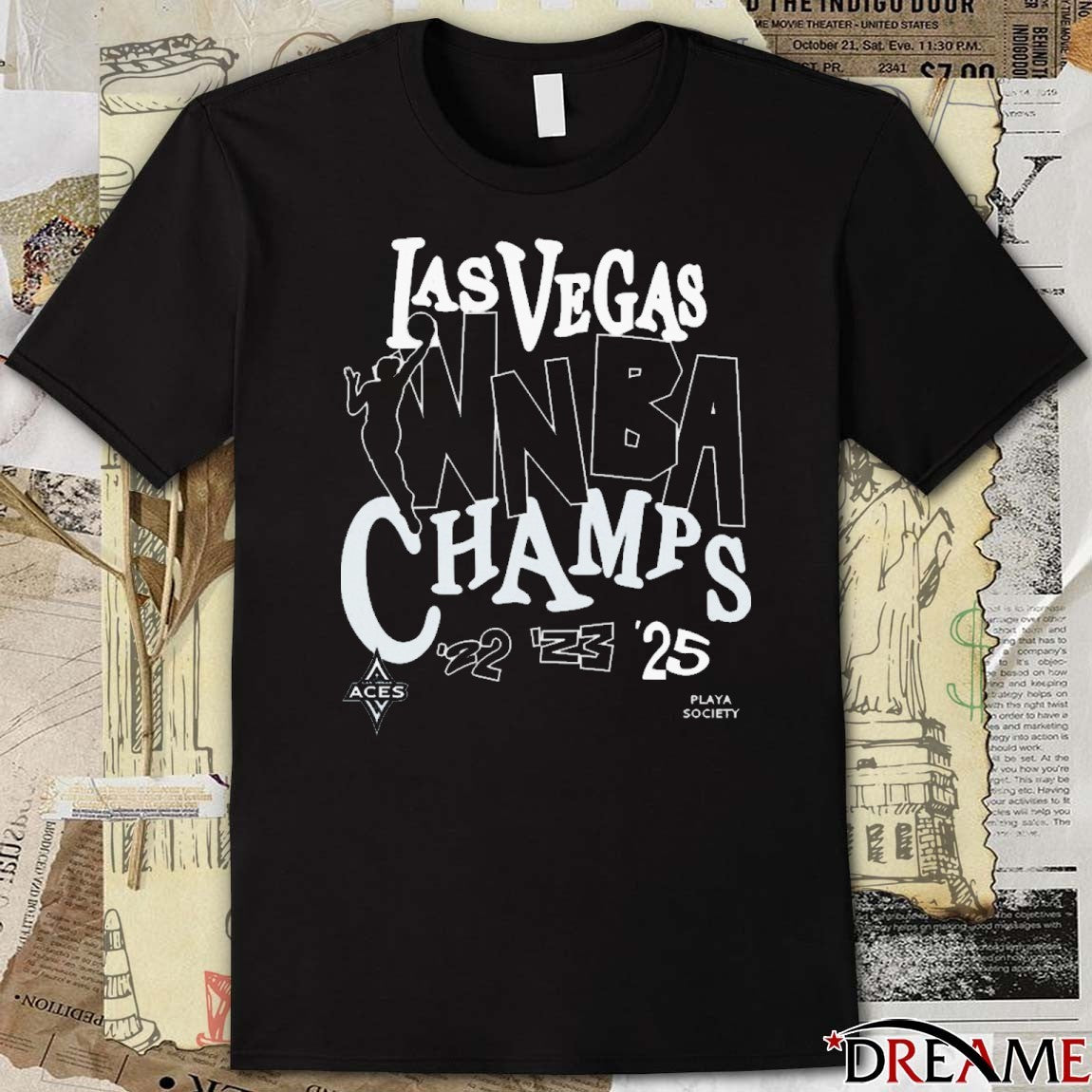 Las Vegas Aces Basketball 2025 WNBA Finals Champions Playa Society t-shirt