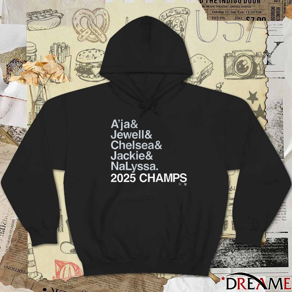 Las Vegas Aces Basketball Ampersand 2025 Champs A’ja Jewell Chelsea Jackie Nalyssa t-shirt