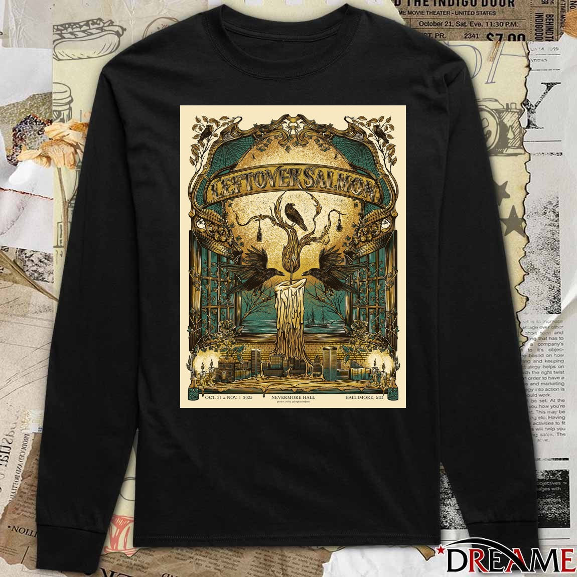 Leftover Salmon October 31 – November 1 2025 Nevermore Hall Baltimore MD Poster t-shirt