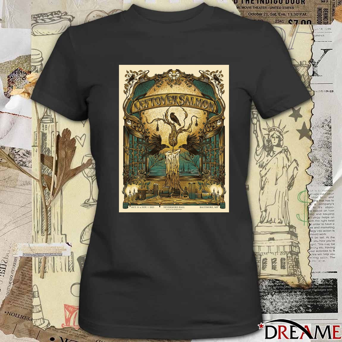Leftover Salmon October 31 – November 1 2025 Nevermore Hall Baltimore MD Poster t-shirt