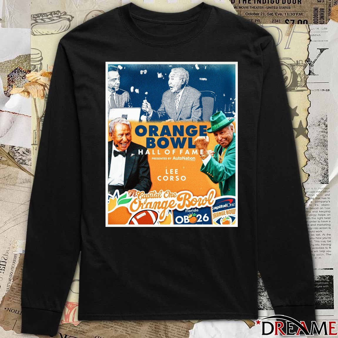 Legendary Lee Corso 2025 Capital One Orange Bowl Hall of Fame Poster t-shirt