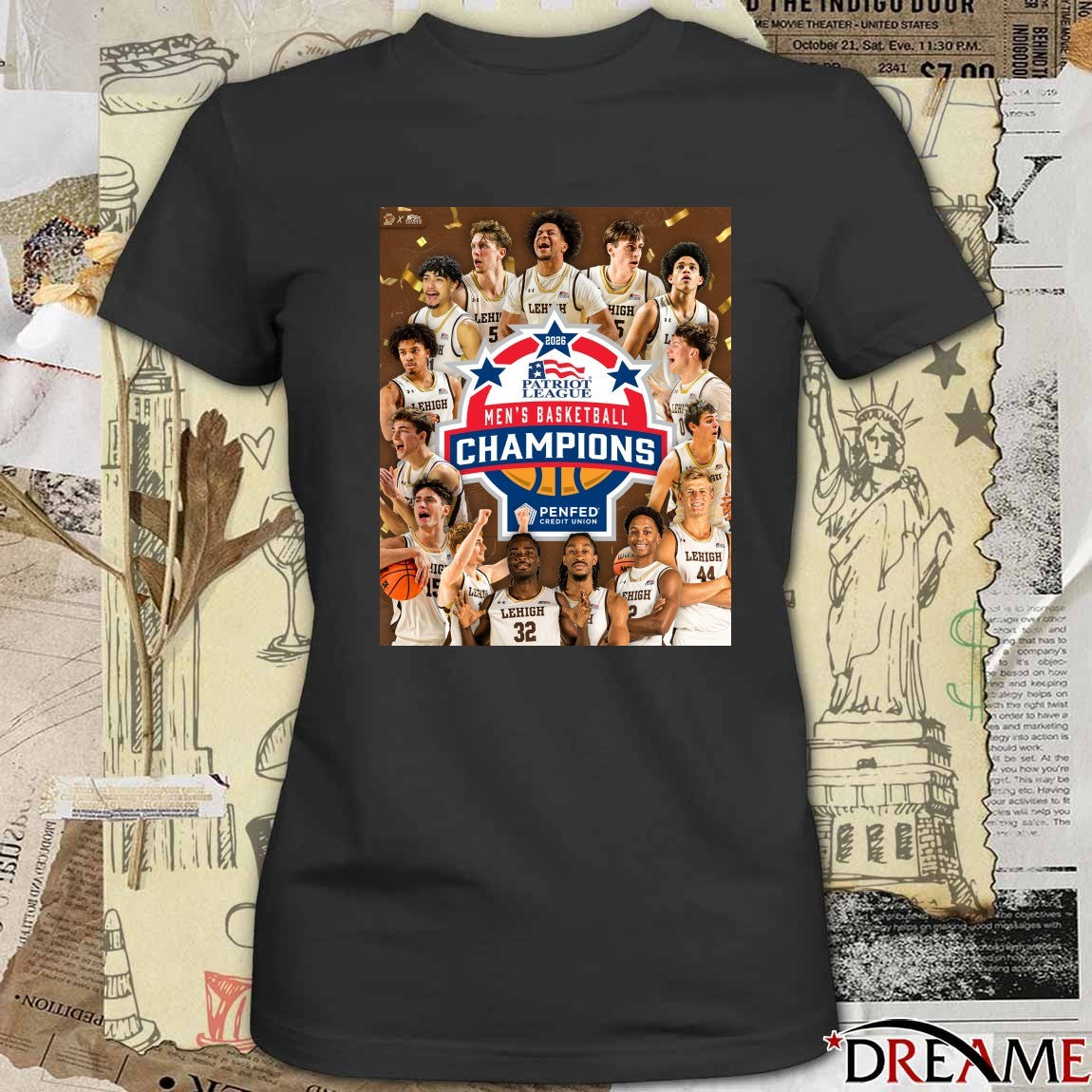 Lehigh Mountain Hawks Patriot League Men’s Basketball Champions Penfed Credit Union Poster t-shirt