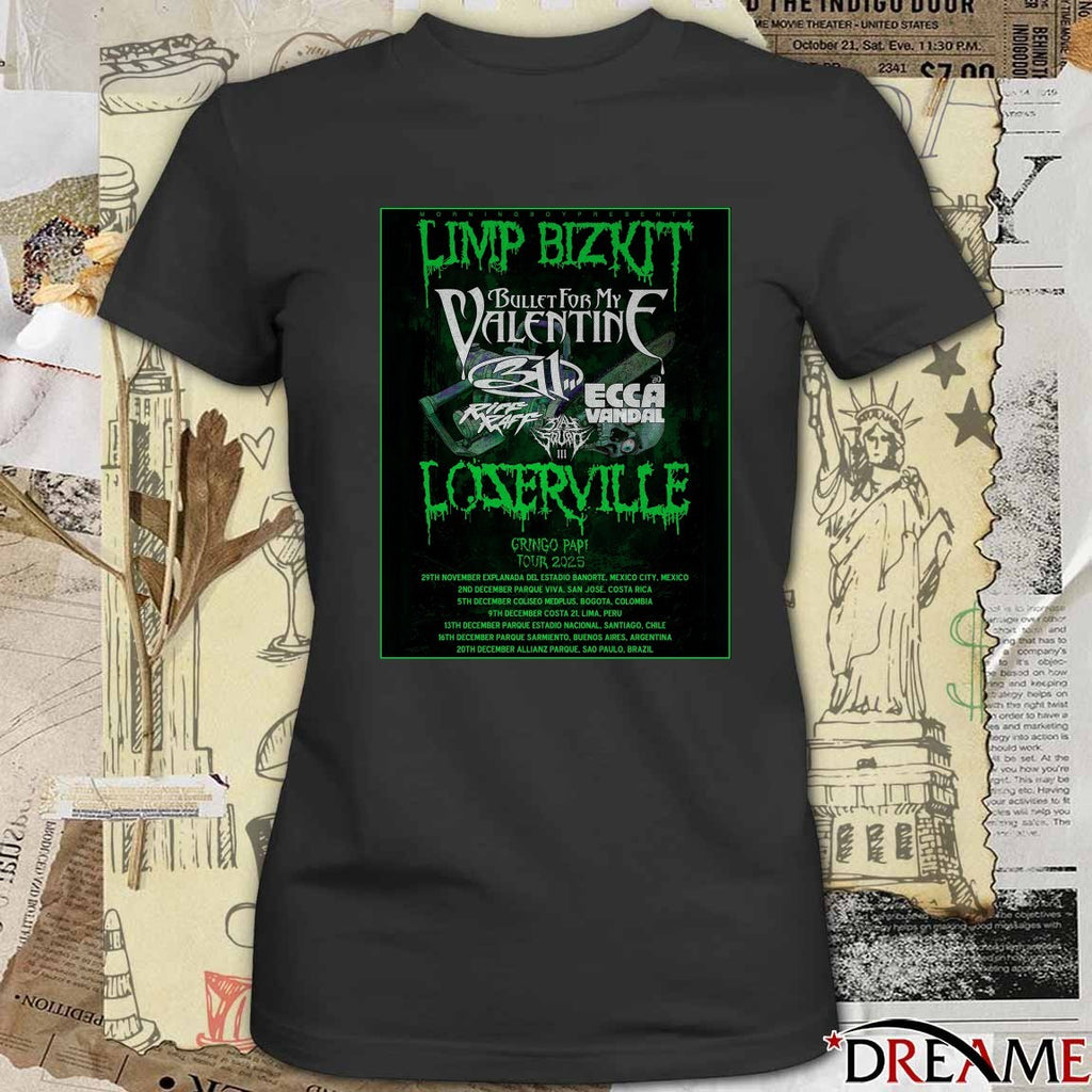 Limp Bizkit Bullet For My Valentine 311 Gringo Papi Tour November and December 2025 Poster t-shirt