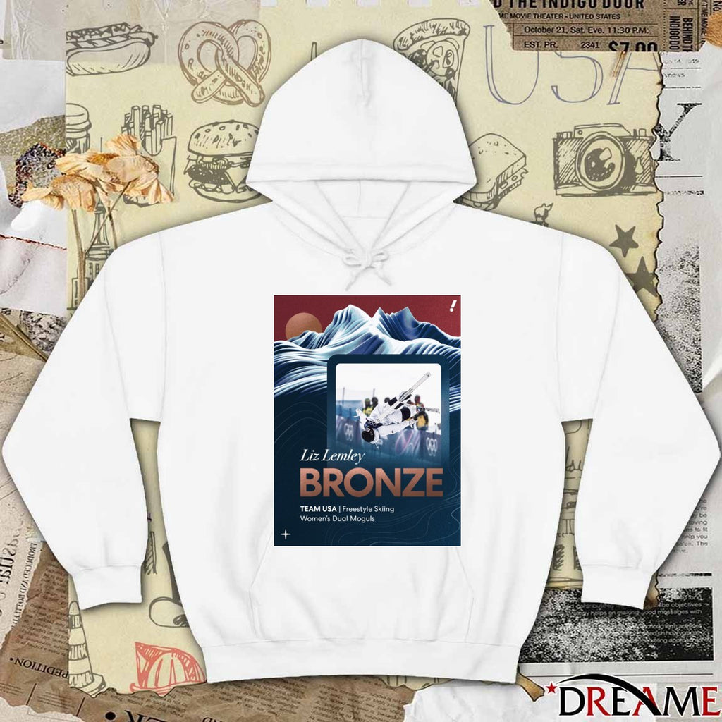 Liz Lemley Bronze Team USA Freestyle Skiing Women’s Dual Moguls t-shirt
