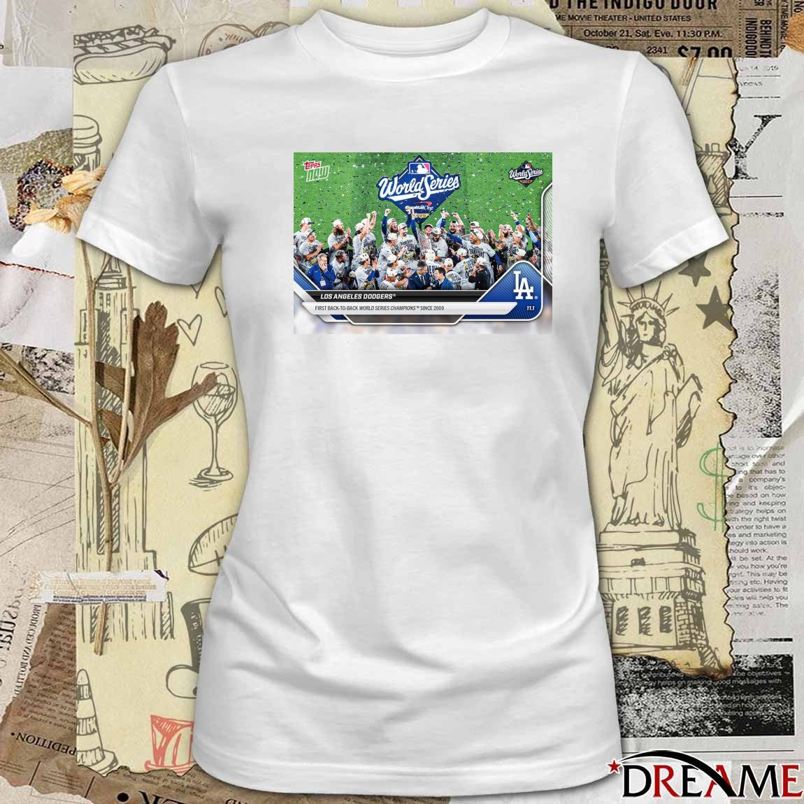 Los Angeles Dodgers 2025 MLB Topps First Back To Back World Series Champions Since 2000 Card t-shirt