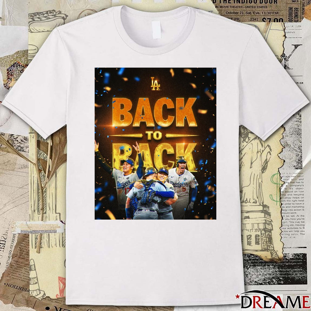 Los Angeles Dodgers Defeat Toronto Blue Jays in Game 7 2025 World Series Back To Back Poster t-shirt