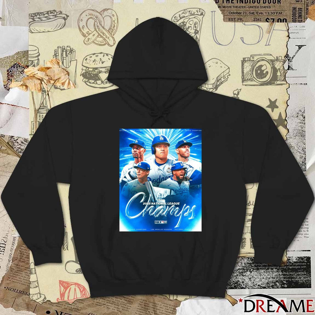 Los Angeles Dodgers MLB 2025 Back To Back National League Champs FOX Poster t-shirt