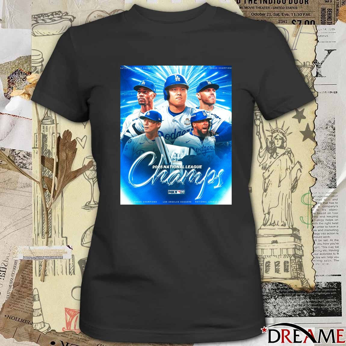 Los Angeles Dodgers MLB 2025 Back To Back National League Champs FOX Poster t-shirt