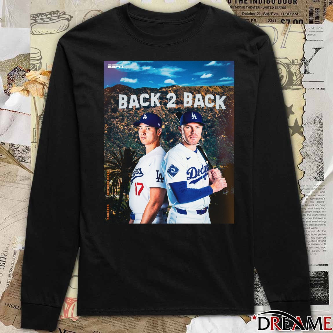 Los Angeles Dodgers MLB 2025 Back To Back To The Fall Classic Poster t-shirt