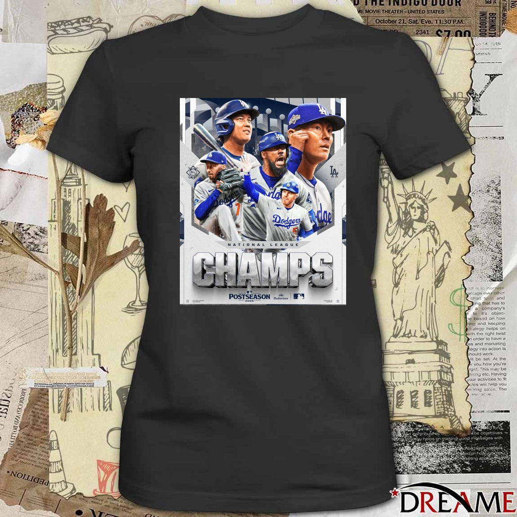 Los Angeles Dodgers MLB 2025 National League Champs Postseason Back To The World Series Poster t-shirt