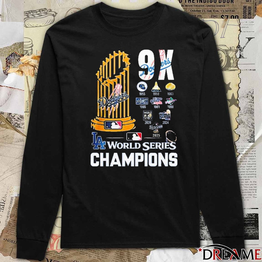 Los Angeles Dodgers MLB 9 x World Series Champions 2024 – 2025 t-shirt