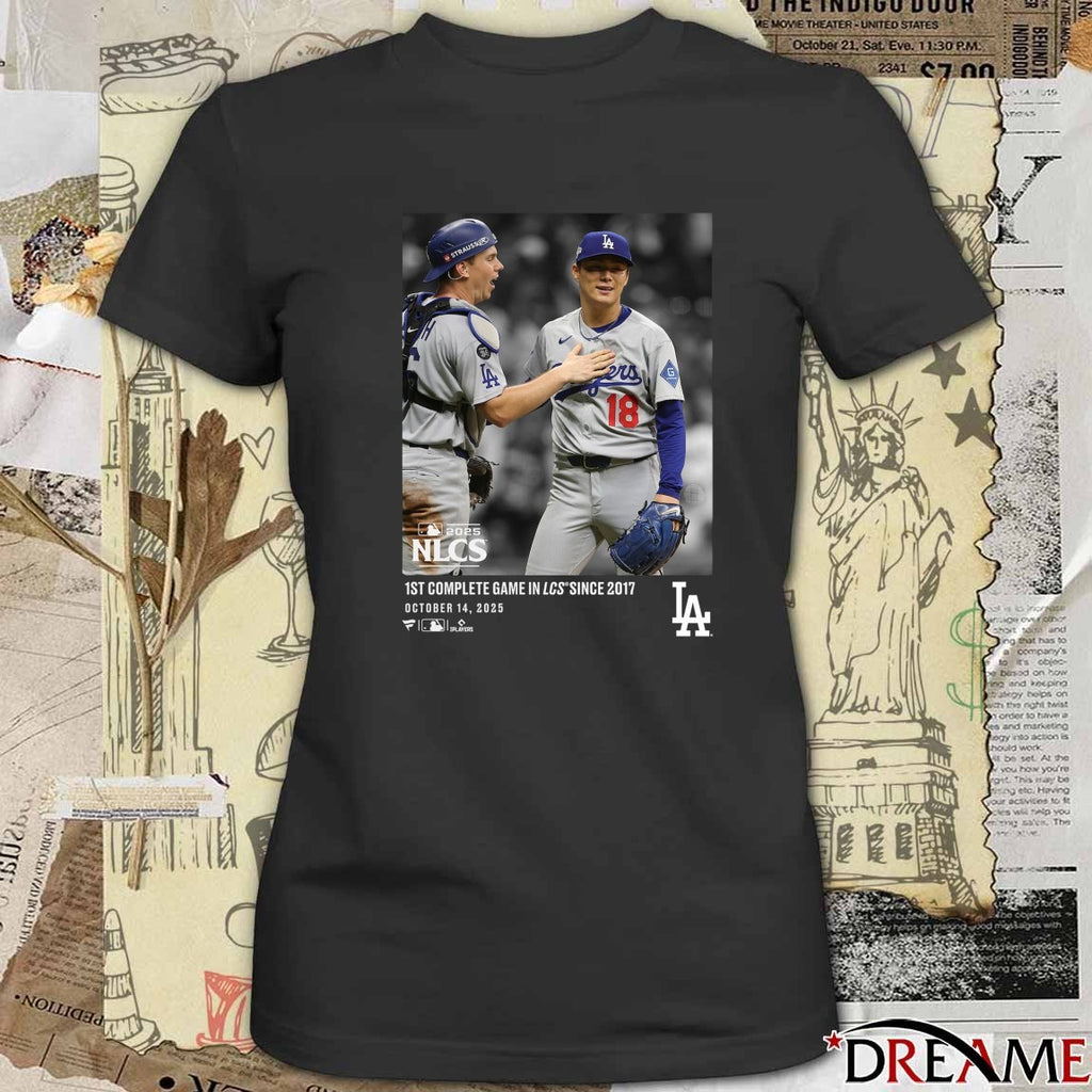 Los Angeles Dodgers MLB Yoshinobu Yamamoto 1st Complete Game In LCS Since 2017 Oct 14 2025 t-shirt