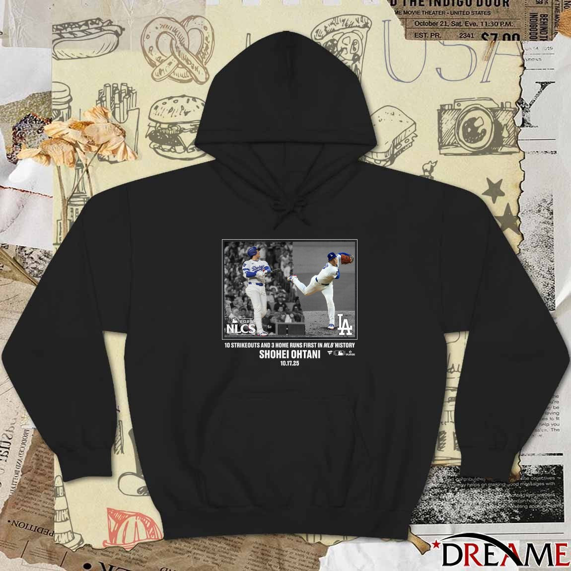 Los Angeles Dodgers Shohei Ohtani 2025 Postseason Moment 10 Strikeouts And 3 HR First In MLB History t-shirt