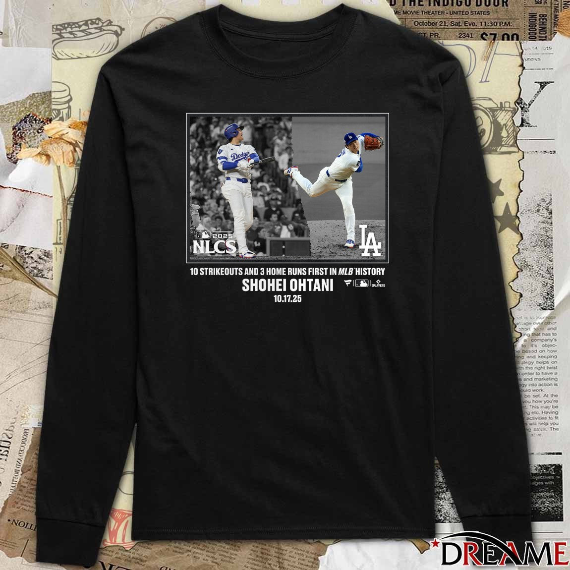 Los Angeles Dodgers Shohei Ohtani 2025 Postseason Moment 10 Strikeouts And 3 HR First In MLB History t-shirt