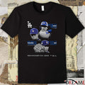 Los Angeles Dodgers Shohei Ohtani, Yoshinobu Yamamoto and Roki Sasaki Black 2025 World Series Champions Historic Performances t-shirt