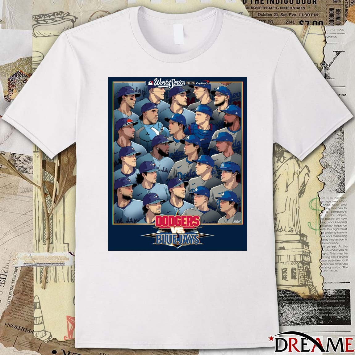 Los Angeles Dodgers Vs Toronto Blue Jays Battle For The World Series MLB Capital One 10.24.2025 Poster t-shirt