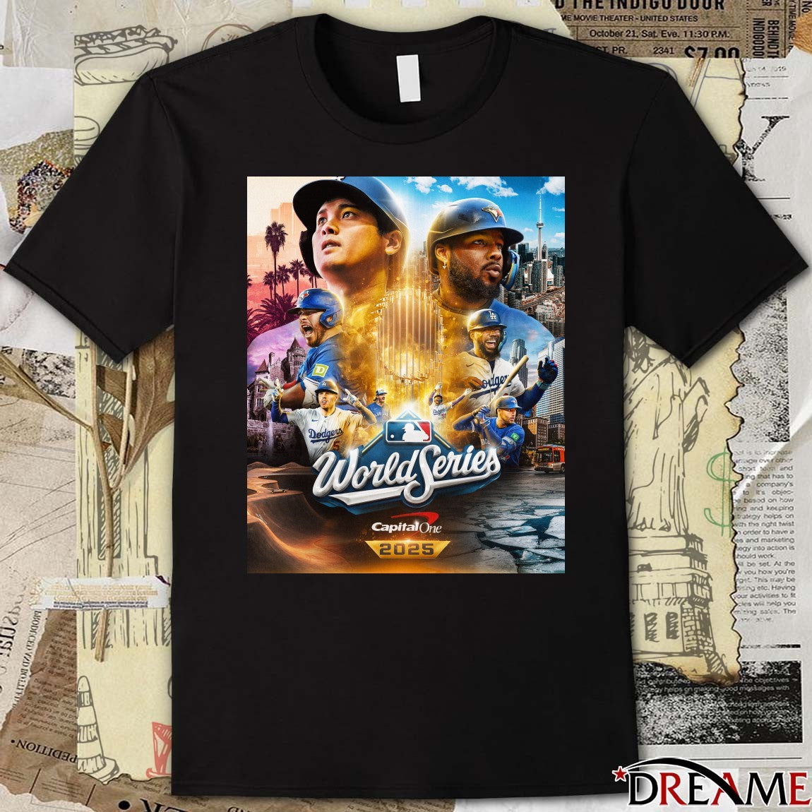 Los Angeles Dodgers Vs Toronto Blue Jays MLB World Series Capital One October 21 2025 The Stage Is Set Poster t-shirt