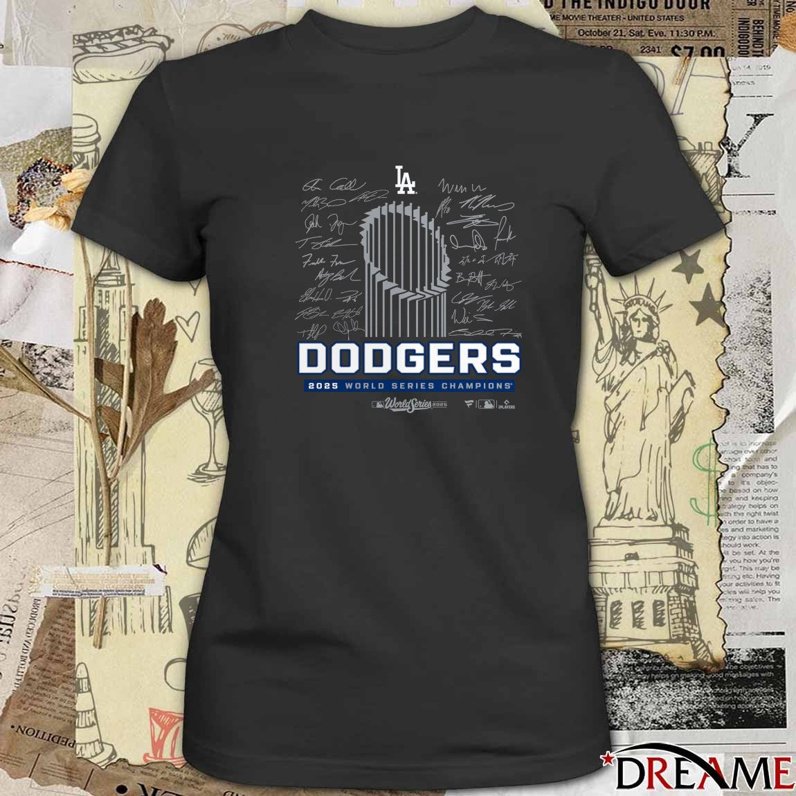 Los Angeles Dodgers Win Toronto Blue Jays 2025 MLB World Series Champions Roster Signatures t-shirt