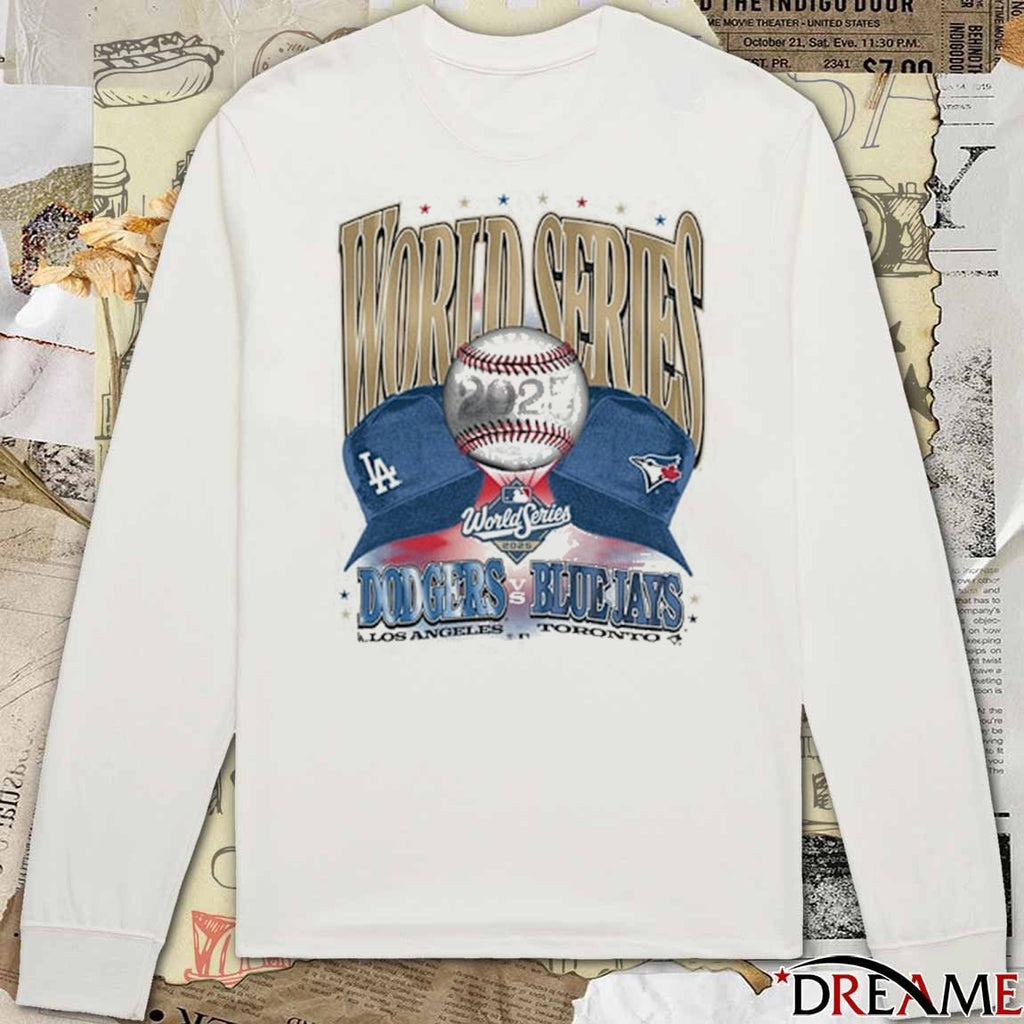 Los Angeles Dodgers vs Toronto Blue Jays 2025 MLB WS World Series Participant Dueling Caps t-shirt