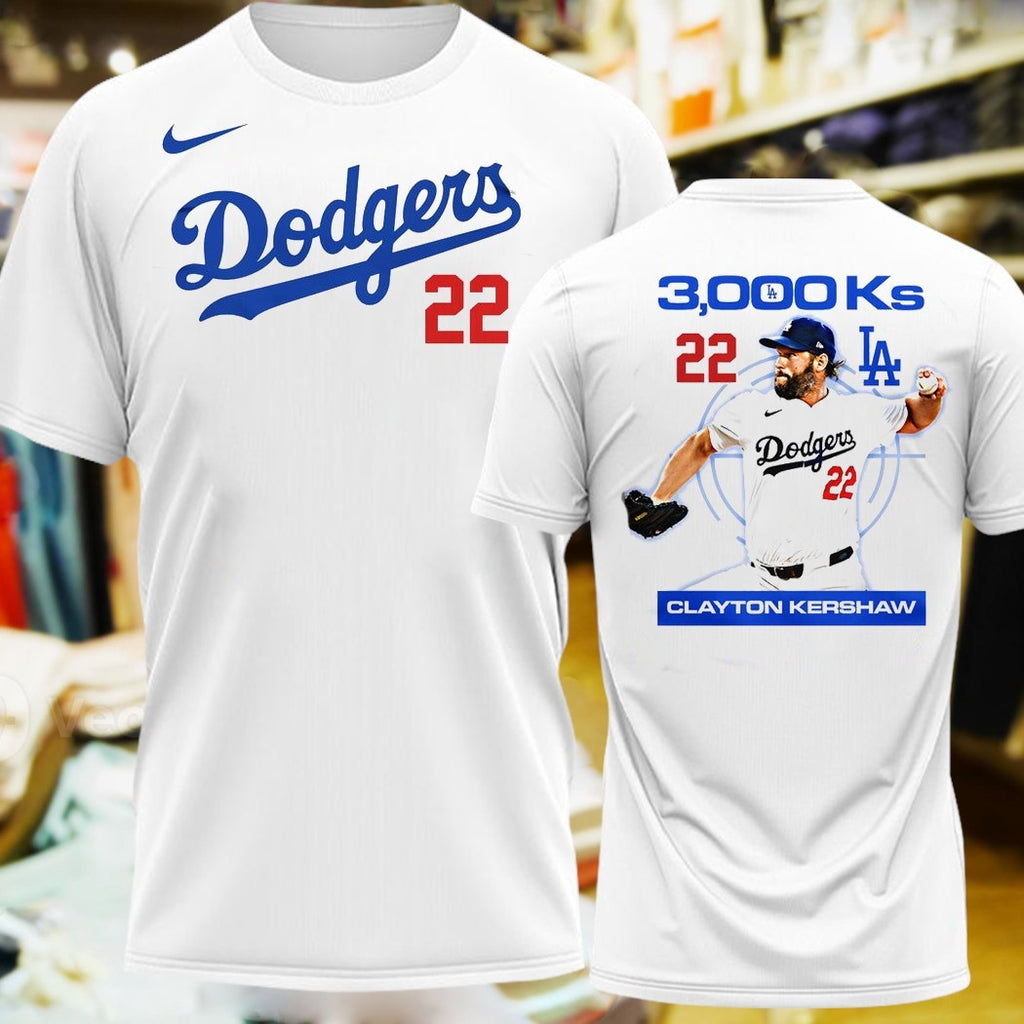 Los Angeles Dodgers x Clayton Kershaw 3000 Strikeouts Special Two Sided Shirt