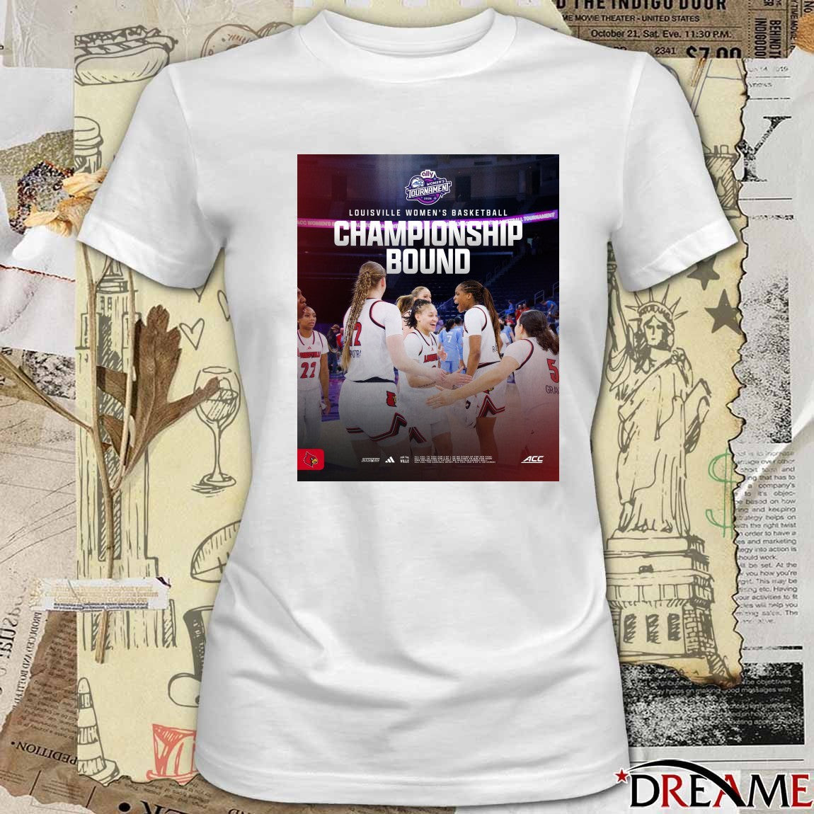 Louisville Women’s Basketball Tournament Championship Bound Poster t-shirt