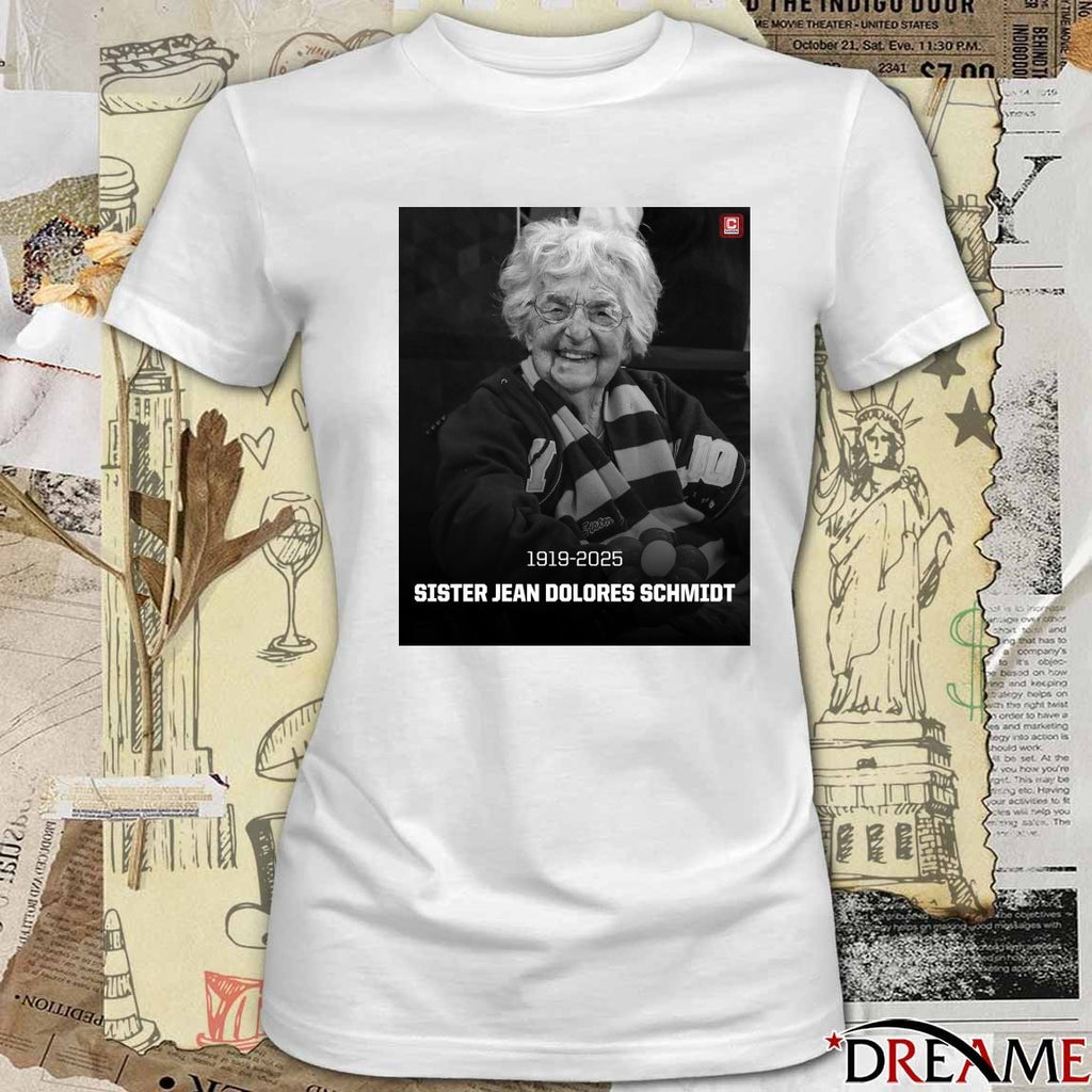 Loyola University Chicago Announces Sister Jean Dolores Schmidt Has Passed Away 1919 – 2025 Poster t-shirt