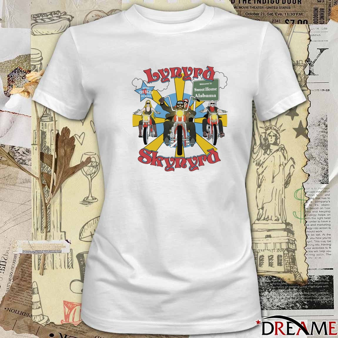 Lynyrd Skynyrd Road Trippin Welcome To Sweet Home Alabama Where The Skies Are So Blue t-shirt