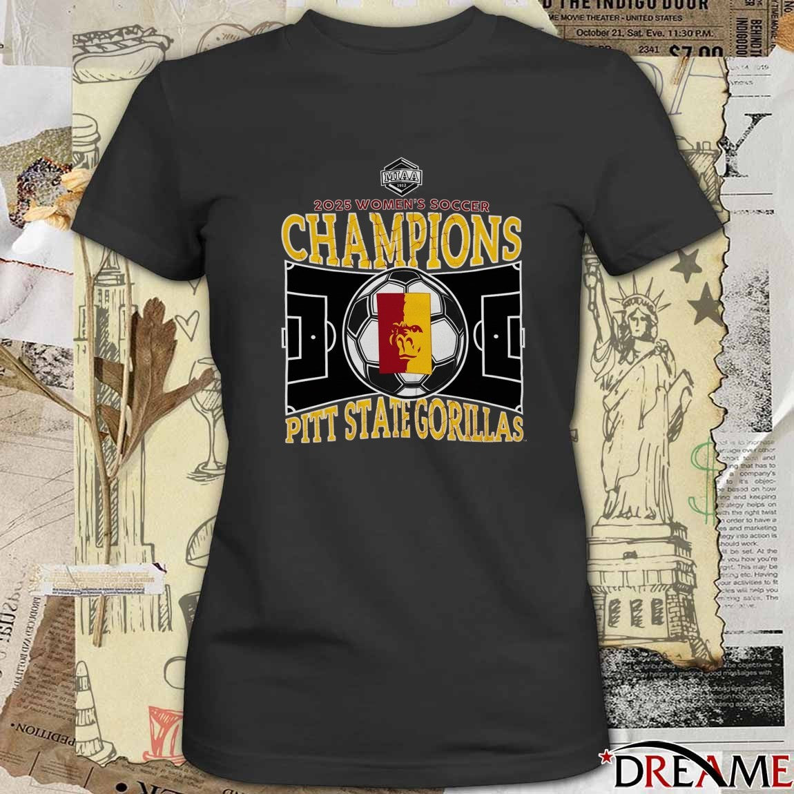 MIAA 2025 Women’s Soccer Champions Pitt State Gorillas Logo t-shirt