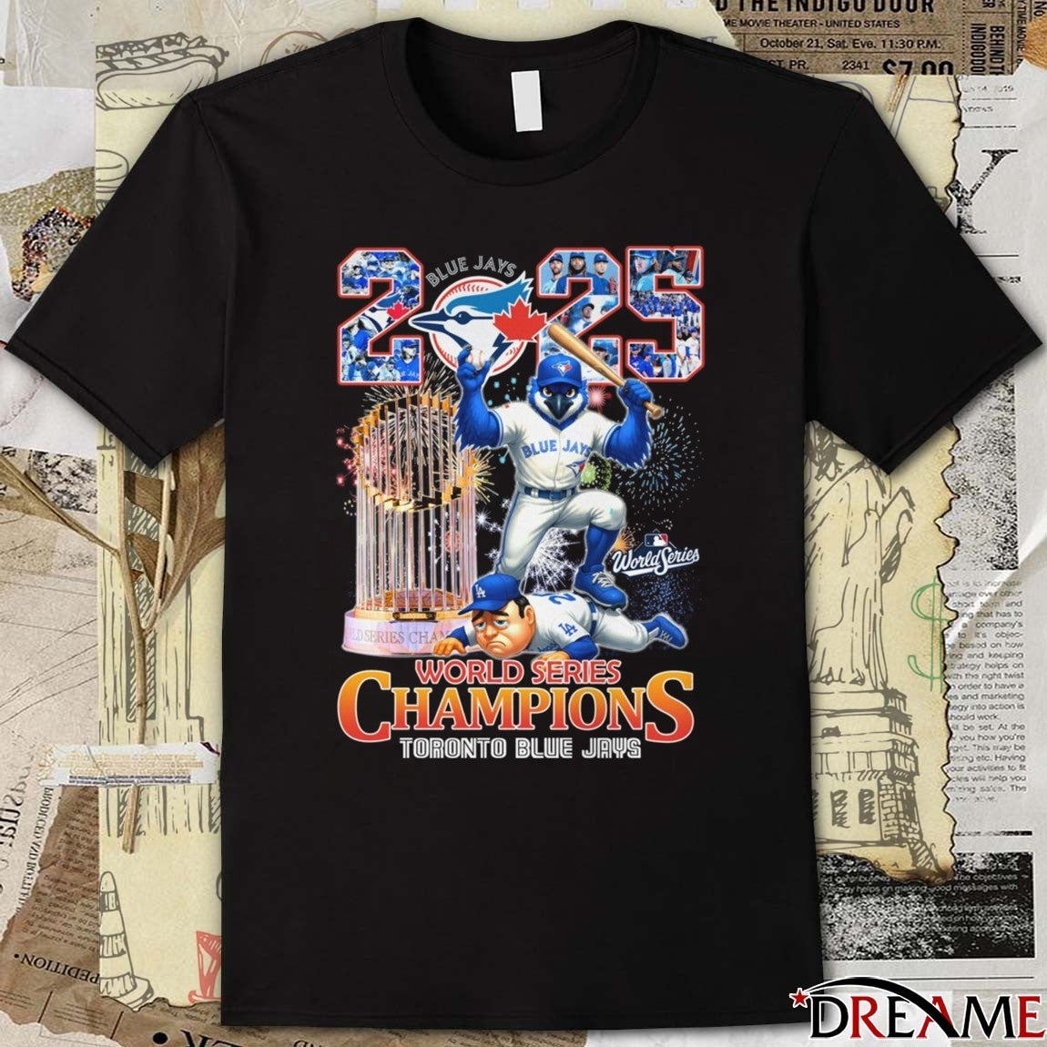 MLB 2025 World Series Champions Toronto Blue Jays Vs LA Dodgers Mascot t-shirt