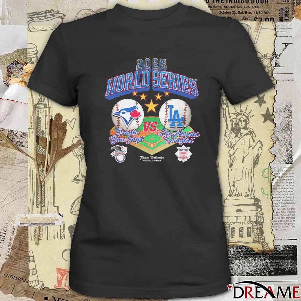 MLB World Series Friday, October 24, 2025 Toronto Blue Jays vs LA Dodgers Logo Vintage t-shirt