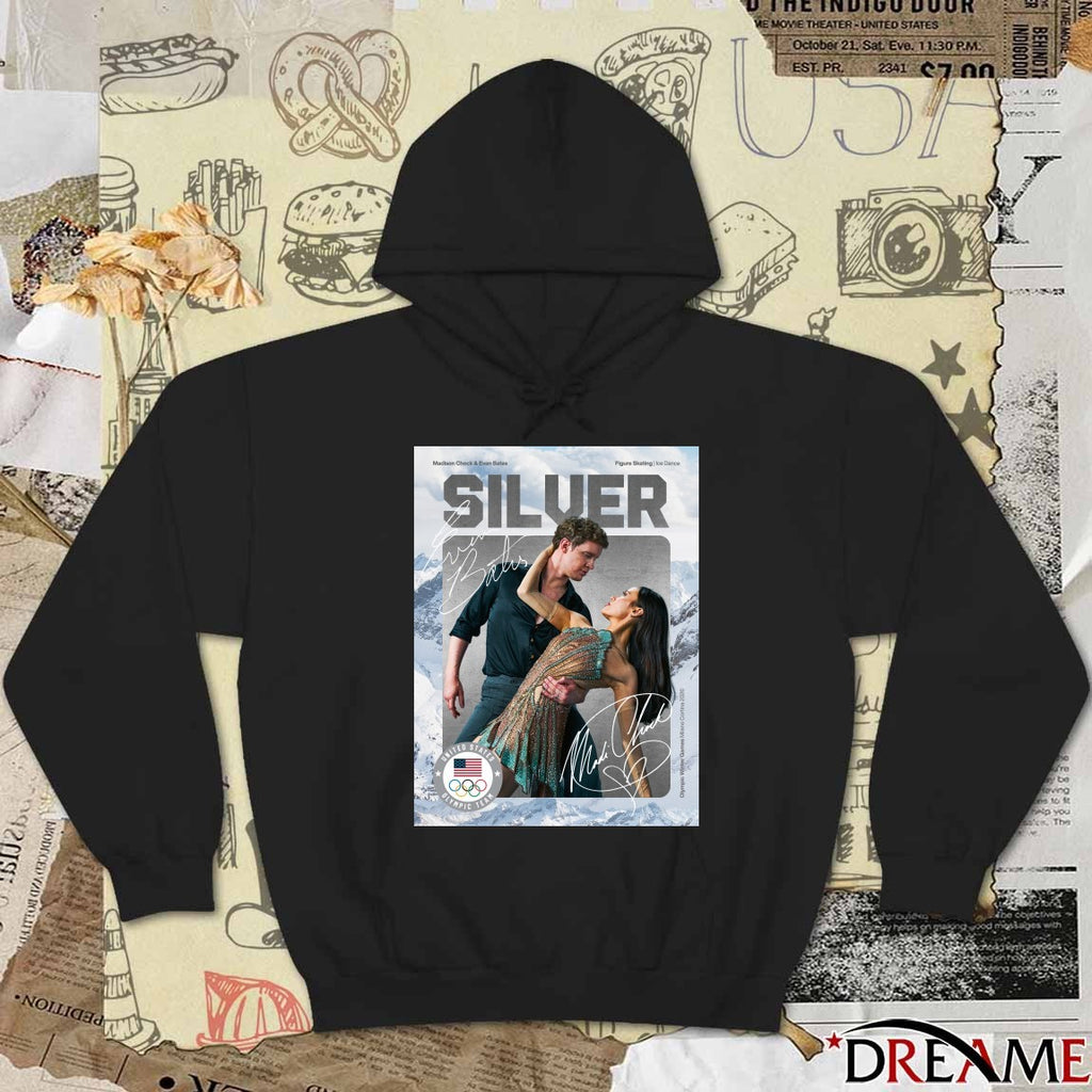 Madison Chock And Evan Bates Silver Figure Skating Ice Dance Winter Olympics Signatures Poster t-shirt