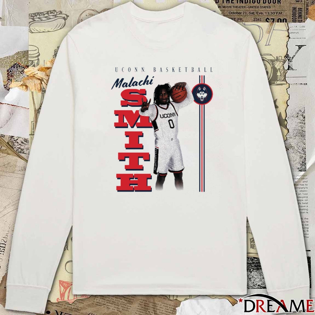 Malachi Smith Illustrated Uconn Huskies Basketball 2026 NIL t-shirt