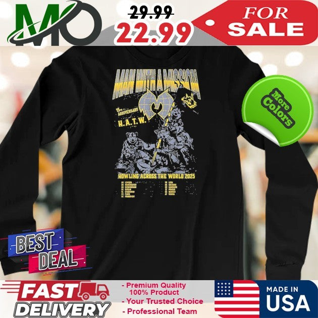 Man With Mission Howling Across The World Eu Tour 2025 Logo Shirt