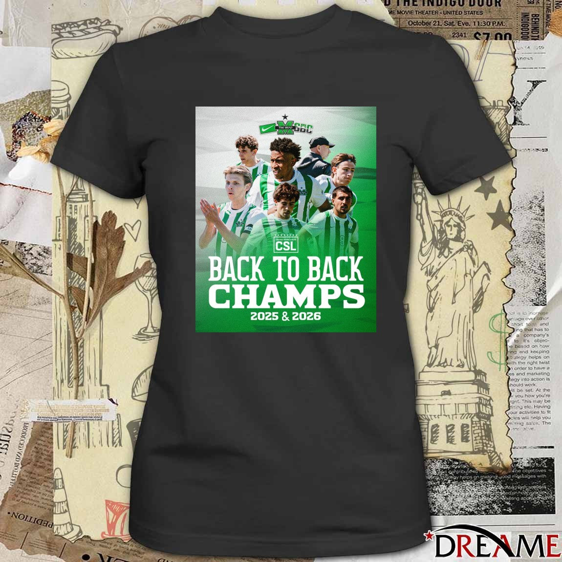 Marshall University Men’s Soccer Back To Back Champs 2025-2026 CLS Poster t-shirt