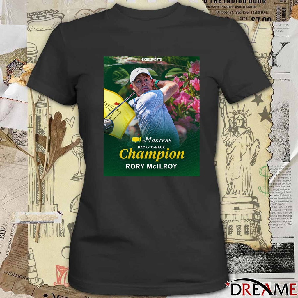Masters Back To Back Champion Rory McIlroy At Augusta National 2026 Poster t-shirt