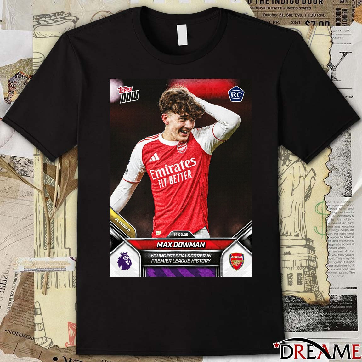 Max Dowman – Youngest Goalscorer In Premier League History 2025-26 Premier League Topps NOW Card t-shirt