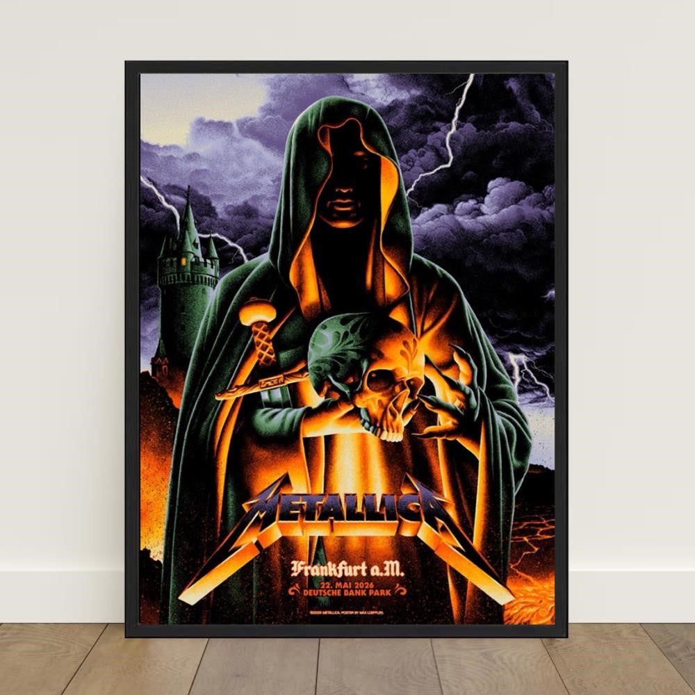Max Loeffler Metallica Frankfurt Germany 2026 Monk Skull Gig Poster