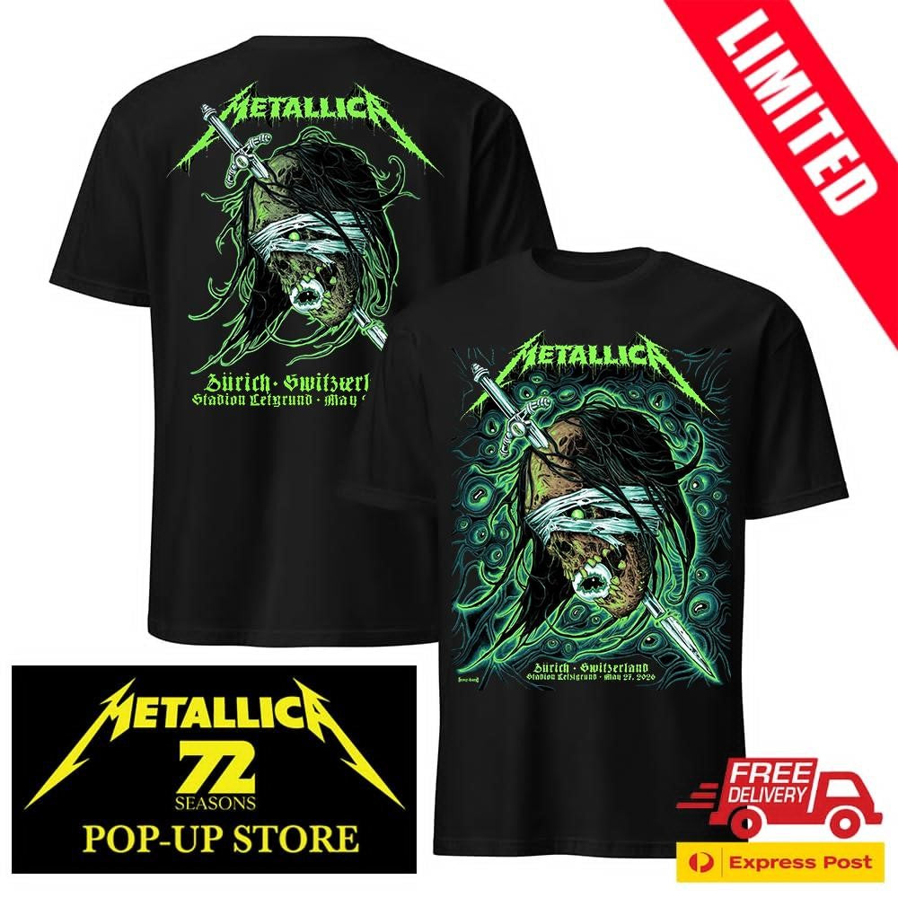 May 27 2026 Metallica M72 Zurich Pop Up Shop Two-Sided Shirt By Mark Richards