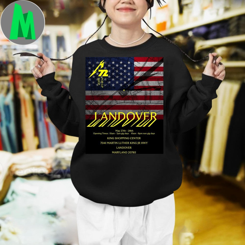 Mecalitta Pop-Up Shop Landover MD American Flag Graphic T-Shirt Event Merch