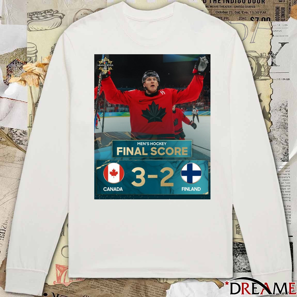 Men’s Hockey Final Score 3-2 Canada Finland Winter Olympics 2026 t-shirt