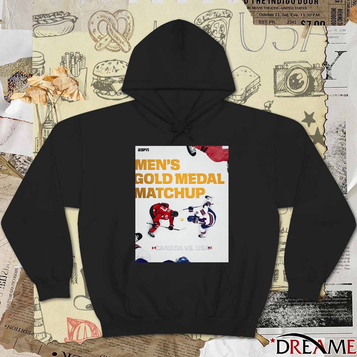 Men’s Hockey Gold Medal Matchup CANADA VS. USA ESPN Poster t-shirt