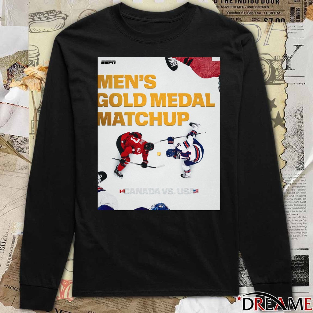 Men’s Hockey Gold Medal Matchup CANADA VS. USA ESPN Poster t-shirt