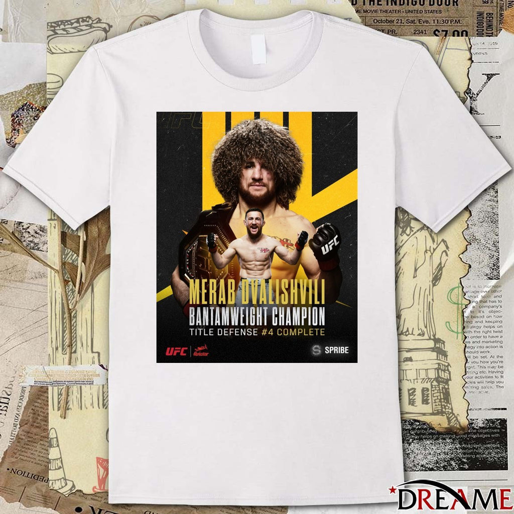 Merab Dvalishvili UFC Bantamweight Champion Title Defense #4 Complete Poster t-shirt