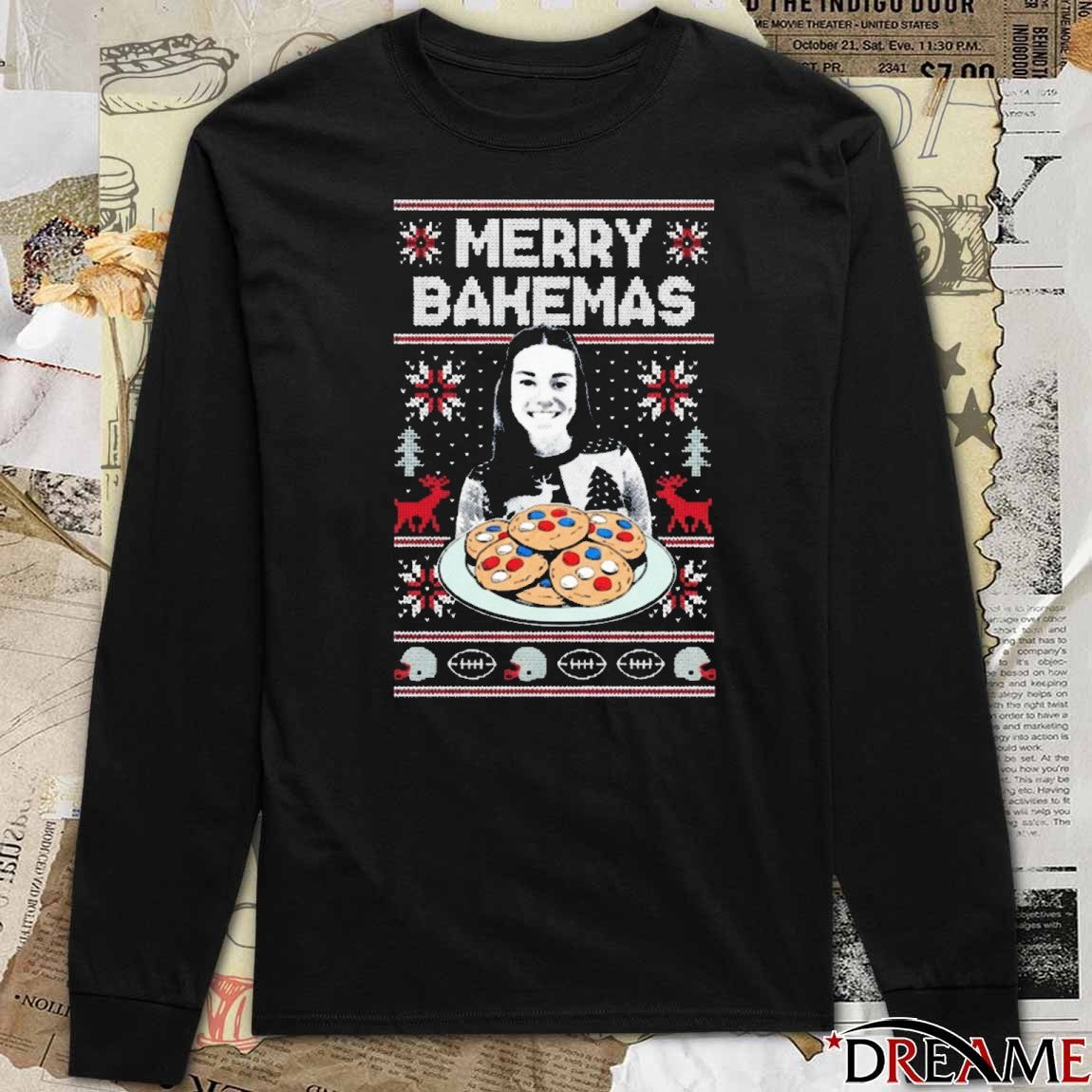 Merry Bakemas Football Ugly Christmas Sweater 2025 t-shirt