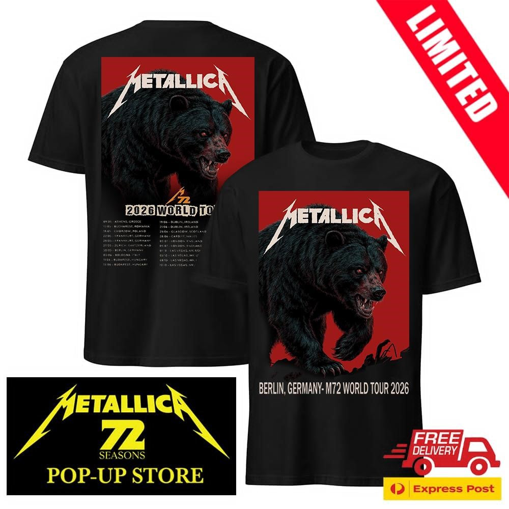 Metallica Berlin Olympiastadion 30 May 2026 Two Sided Shirt Official Janta Island Bear