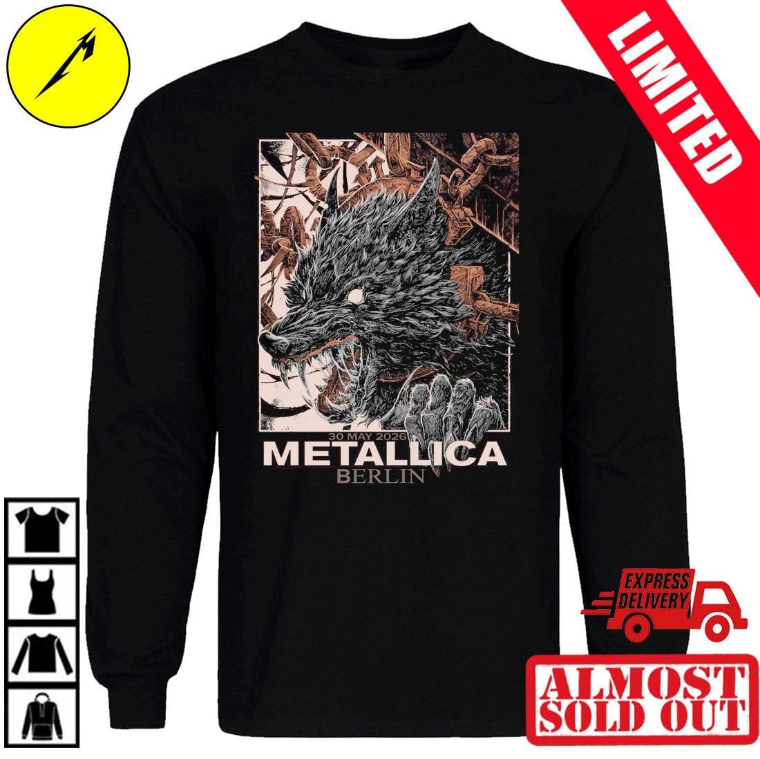 Metallica Berlin Olympiastadion Shirt Official Pop-Up Shop May 30 2026 Collin Estrada