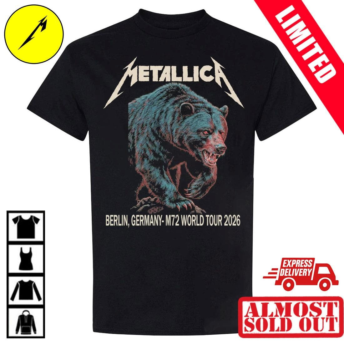 Metallica Black Bear Berlin 30.5.2026 Concert Shirt By Janta Island